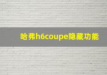 哈弗h6coupe隐藏功能