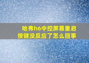 哈弗h6中控屏幕重启按键没反应了怎么回事