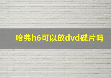 哈弗h6可以放dvd碟片吗