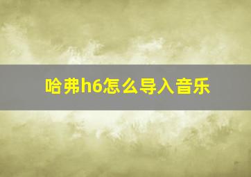 哈弗h6怎么导入音乐