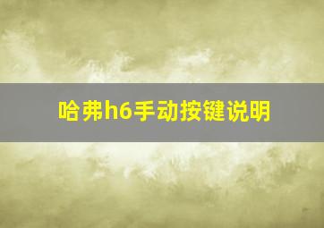 哈弗h6手动按键说明