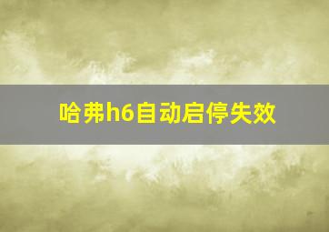 哈弗h6自动启停失效