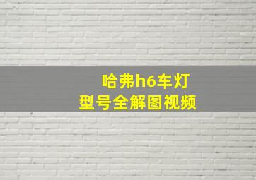 哈弗h6车灯型号全解图视频