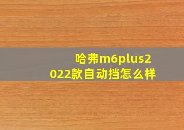 哈弗m6plus2022款自动挡怎么样