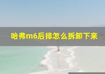 哈弗m6后排怎么拆卸下来