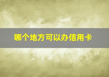 哪个地方可以办信用卡