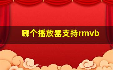 哪个播放器支持rmvb