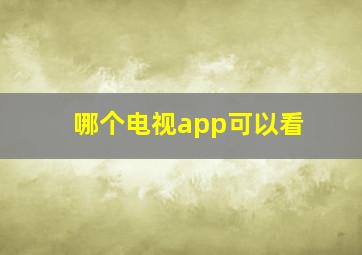 哪个电视app可以看