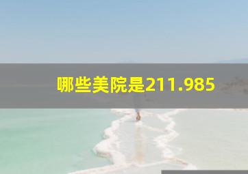 哪些美院是211.985