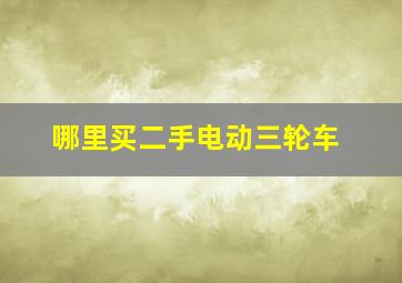 哪里买二手电动三轮车