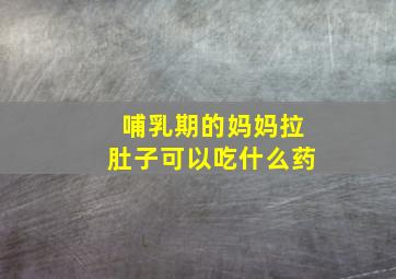 哺乳期的妈妈拉肚子可以吃什么药