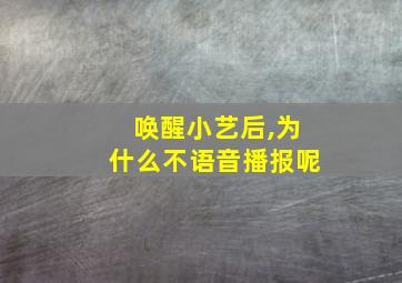 唤醒小艺后,为什么不语音播报呢