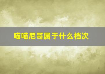 喵喵尼哥属于什么档次