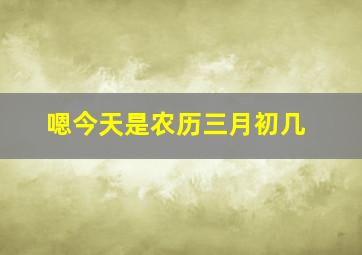 嗯今天是农历三月初几