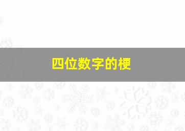 四位数字的梗