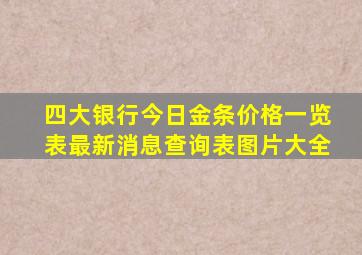 四大银行今日金条价格一览表最新消息查询表图片大全