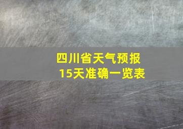 四川省天气预报15天准确一览表