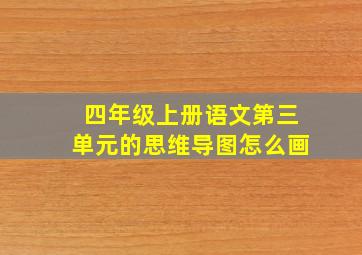 四年级上册语文第三单元的思维导图怎么画