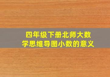 四年级下册北师大数学思维导图小数的意义