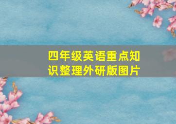 四年级英语重点知识整理外研版图片