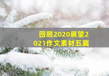 回顾2020展望2021作文素材五篇