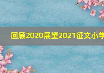 回顾2020展望2021征文小学