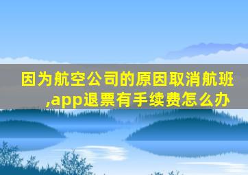 因为航空公司的原因取消航班,app退票有手续费怎么办