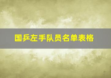 国乒左手队员名单表格