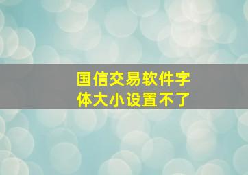 国信交易软件字体大小设置不了