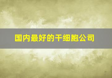 国内最好的干细胞公司