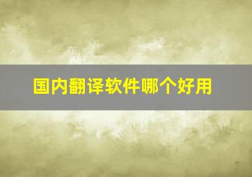 国内翻译软件哪个好用