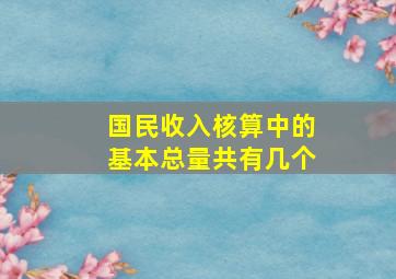 国民收入核算中的基本总量共有几个