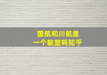 国航和川航是一个联盟吗知乎