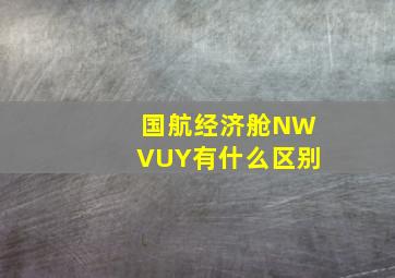 国航经济舱NWVUY有什么区别