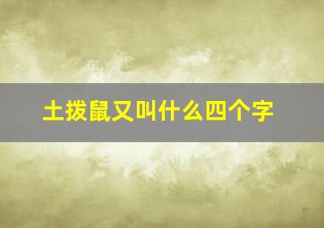 土拨鼠又叫什么四个字