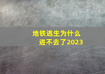 地铁逃生为什么进不去了2023