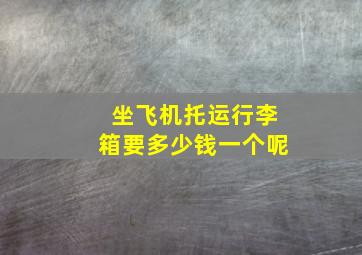 坐飞机托运行李箱要多少钱一个呢