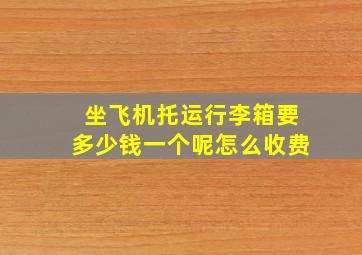 坐飞机托运行李箱要多少钱一个呢怎么收费