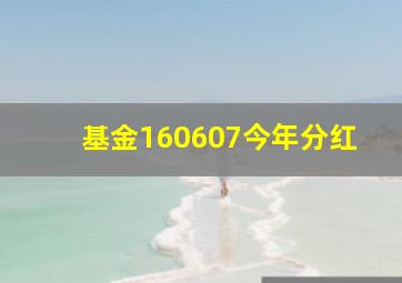 基金160607今年分红