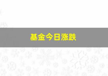 基金今日涨跌