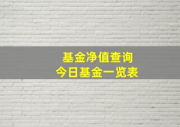 基金净值查询今日基金一览表