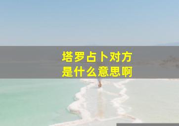 塔罗占卜对方是什么意思啊