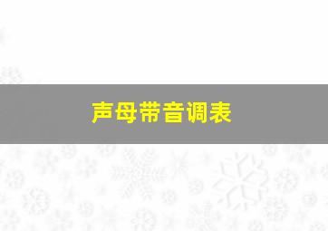 声母带音调表