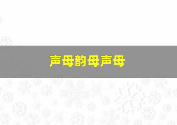 声母韵母声母