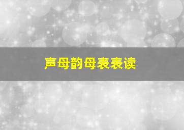 声母韵母表表读