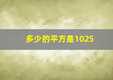 多少的平方是1025