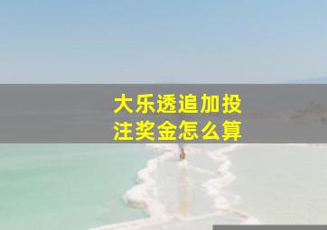 大乐透追加投注奖金怎么算