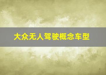 大众无人驾驶概念车型