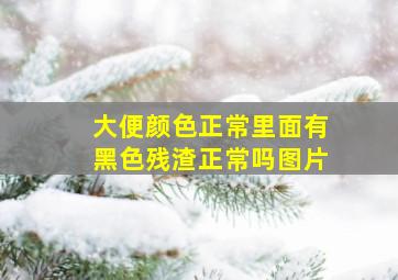 大便颜色正常里面有黑色残渣正常吗图片