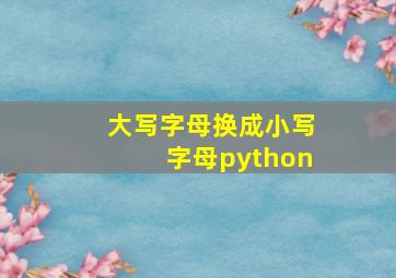 大写字母换成小写字母python